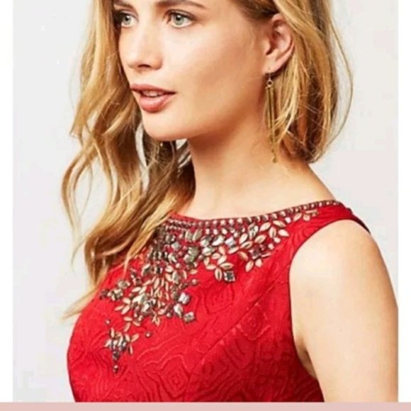 Anthropologie Red Mini Dress - Picture 2 of 10